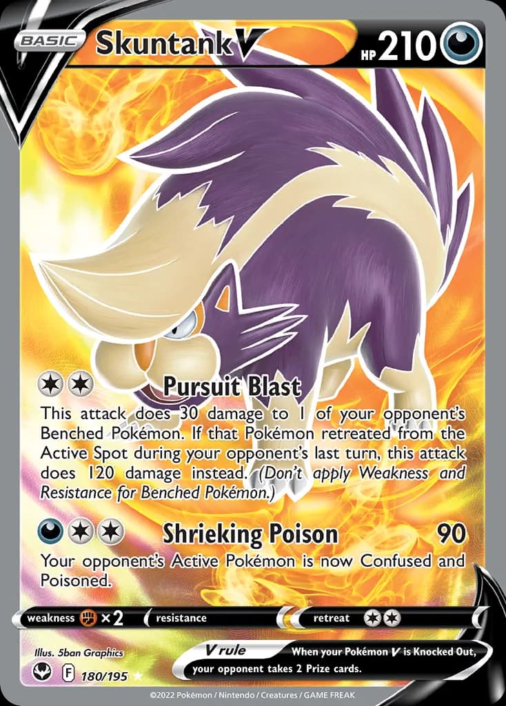 Skuntank V — Silver Tempest 180 Pokémon card