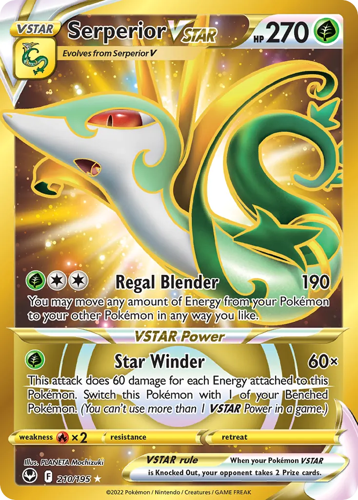 Serperior VSTAR — Silver Tempest 210 Pokémon card