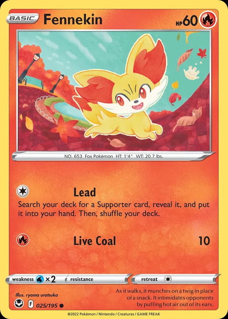 Fennekin — Silver Tempest 25 Pokémon card