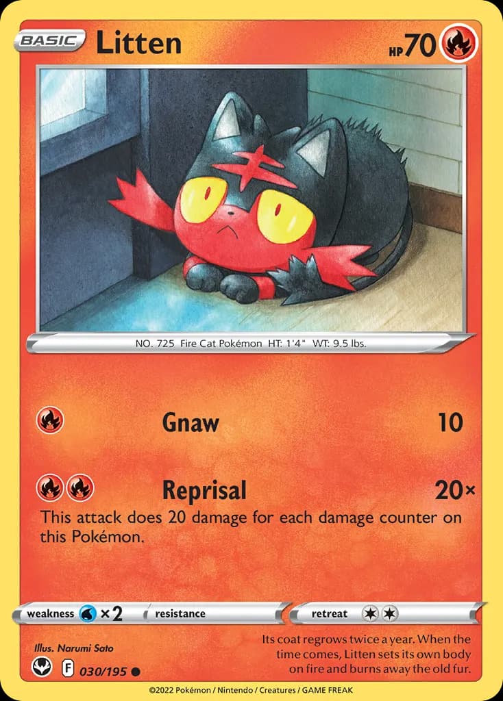 Litten — Silver Tempest 30 Pokémon card