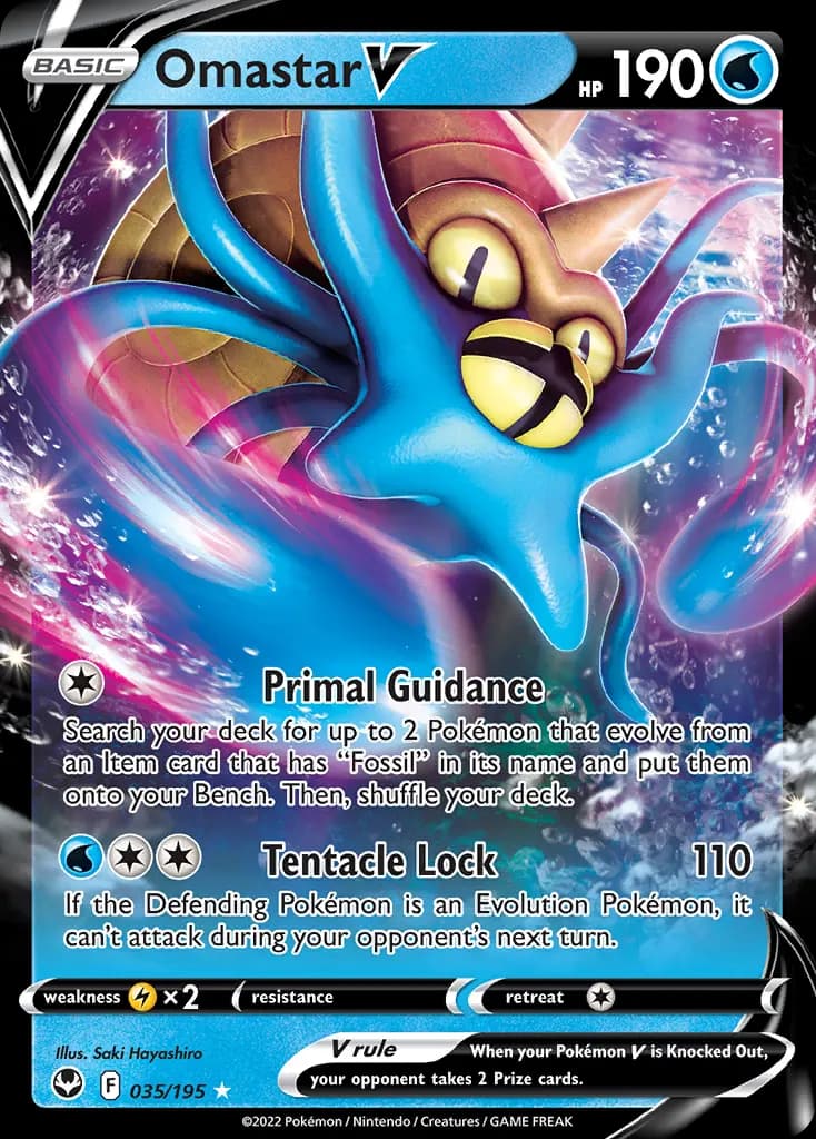 Omastar V — Silver Tempest 35 Pokémon card