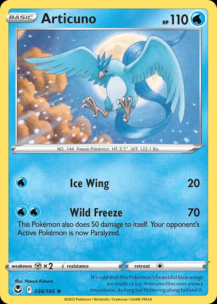 Articuno — Silver Tempest 36 Pokémon card