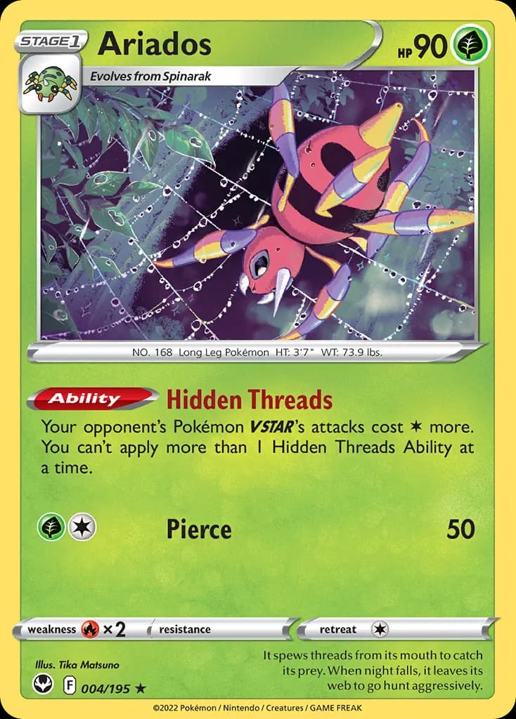Ariados — Silver Tempest 4 Pokémon card