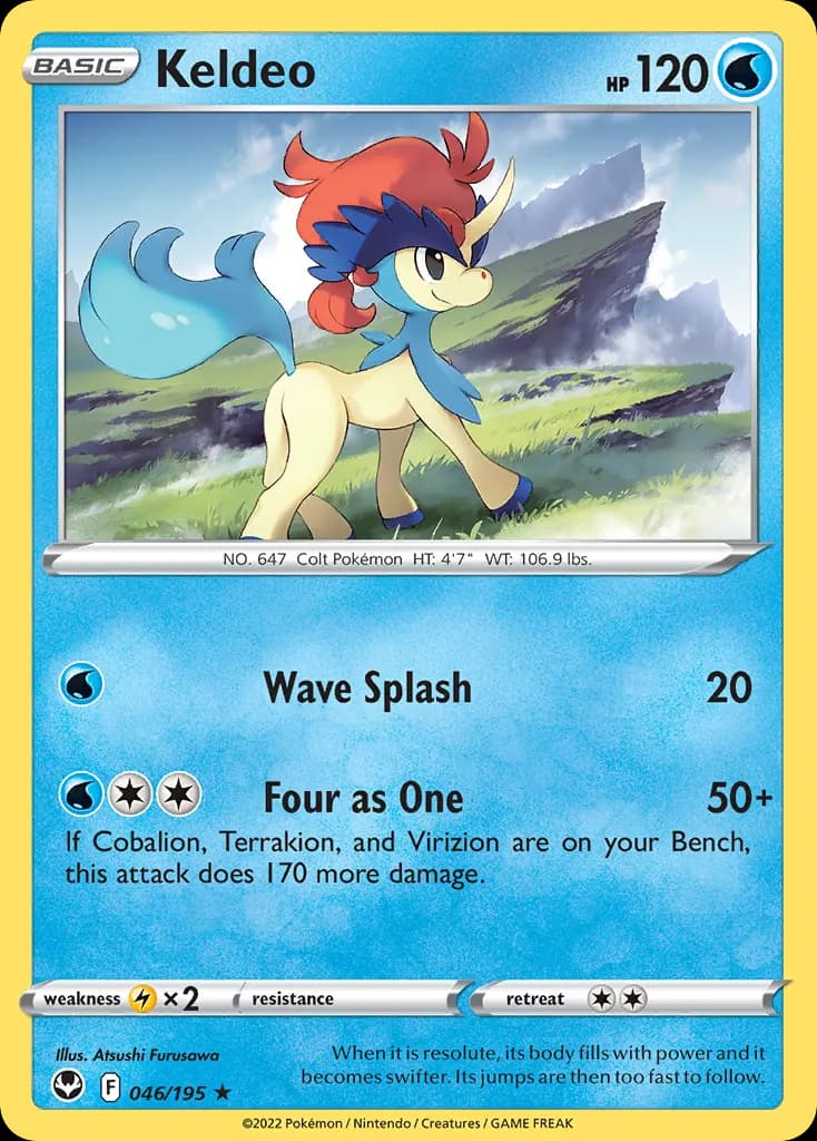 Keldeo — Silver Tempest 46 Pokémon card