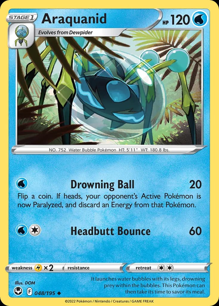 Araquanid — Silver Tempest 48 Pokémon card