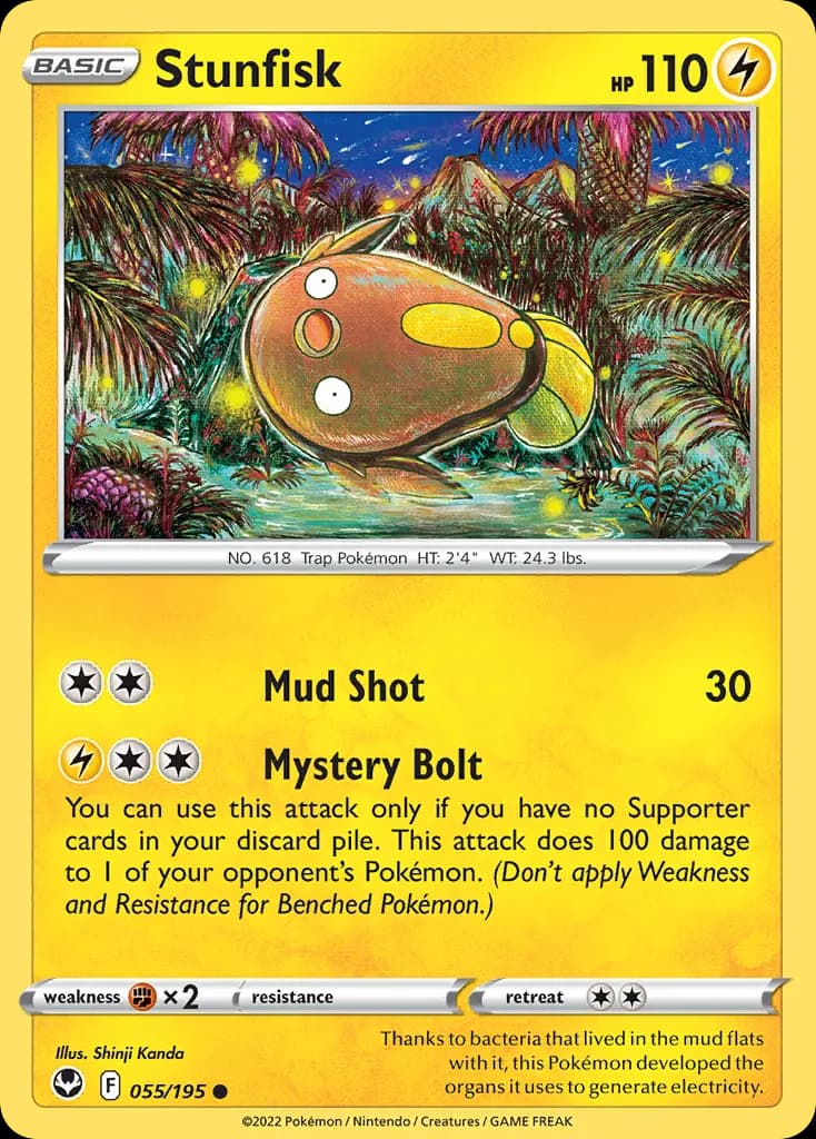 Stunfisk — Silver Tempest 55 Pokémon card