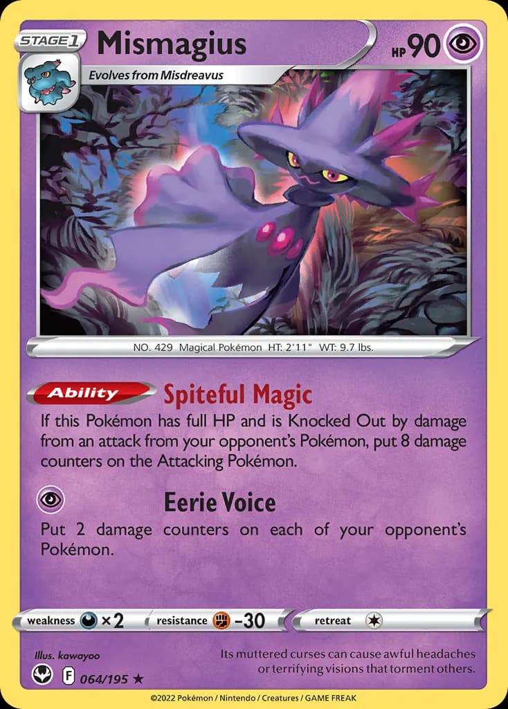 Mismagius — Silver Tempest 64 Pokémon card