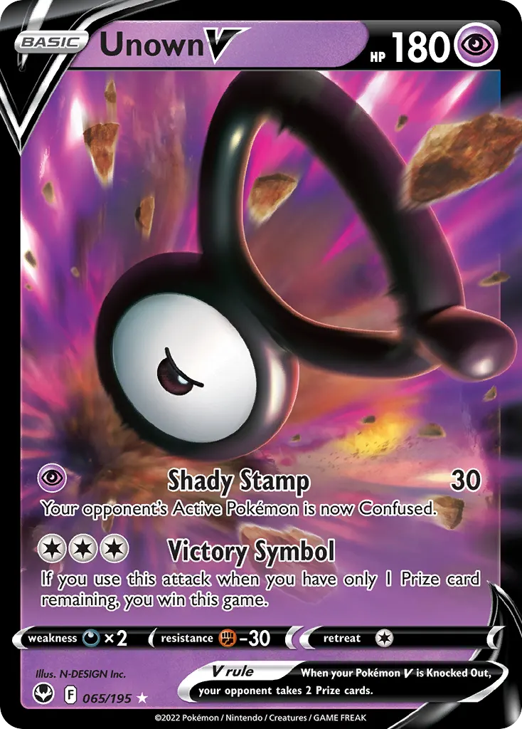 Unown V — Silver Tempest 65 Pokémon card