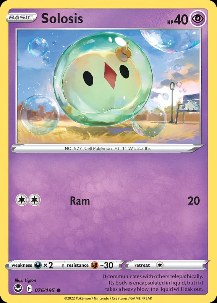 Solosis — Silver Tempest 76 Pokémon card