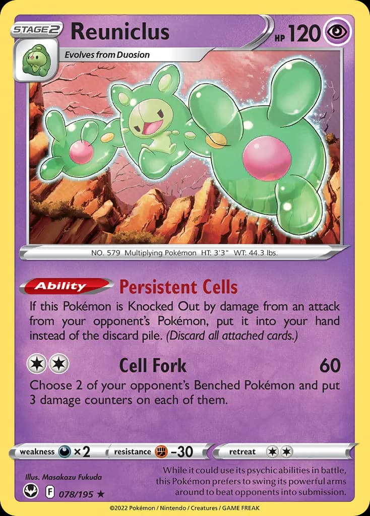 Reuniclus — Silver Tempest 78 Pokémon card