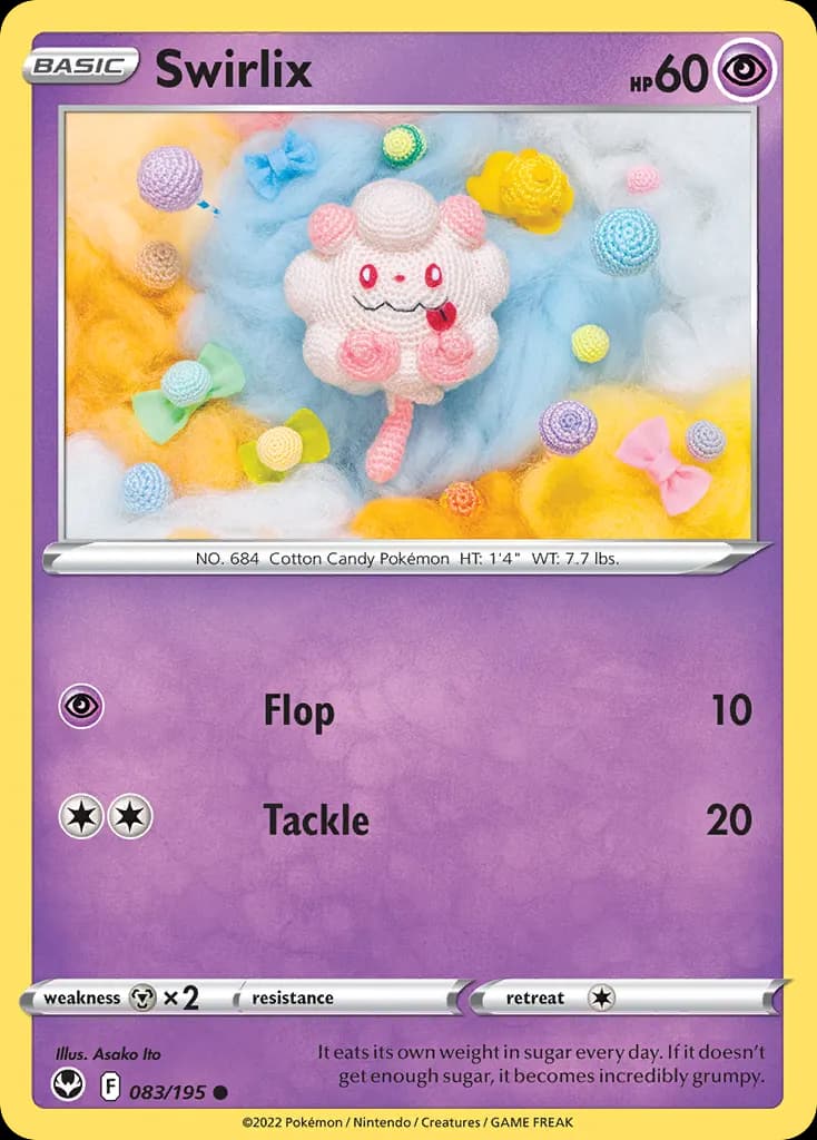 Swirlix — Silver Tempest 83 Pokémon card