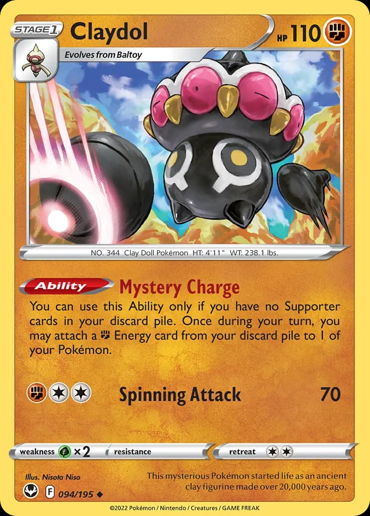 Claydol — Silver Tempest 94 Pokémon card
