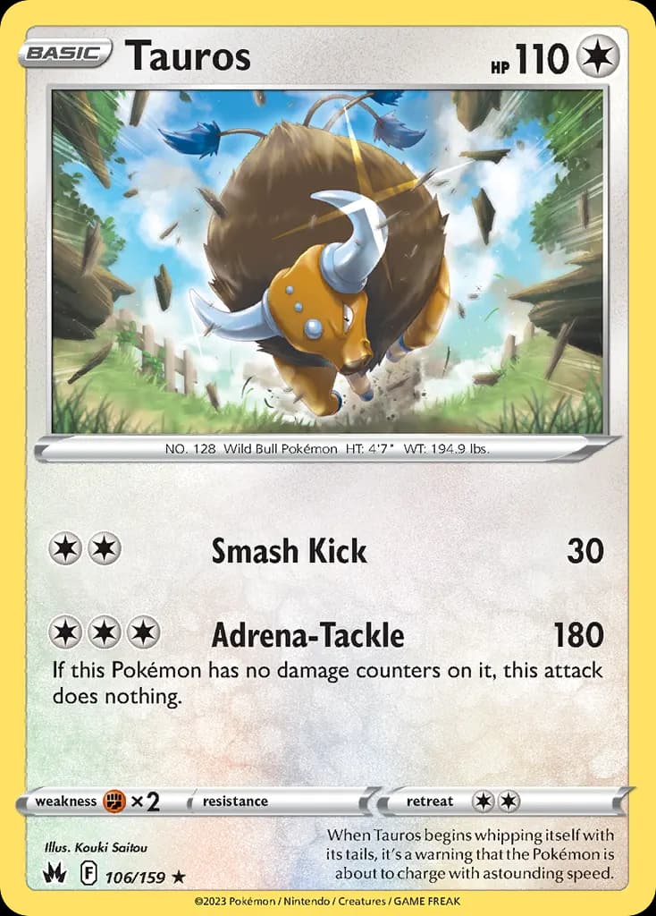 Tauros — Crown Zenith 106 Pokémon card