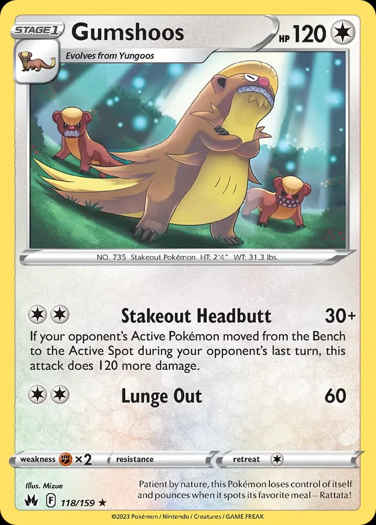 Gumshoos — Crown Zenith 118 Pokémon card