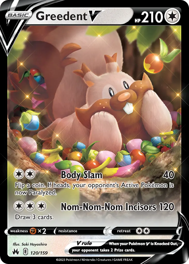Greedent V — Crown Zenith 120 Pokémon card