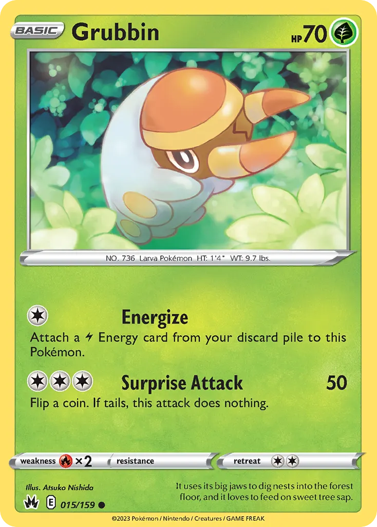 Grubbin — Crown Zenith 15 Pokémon card