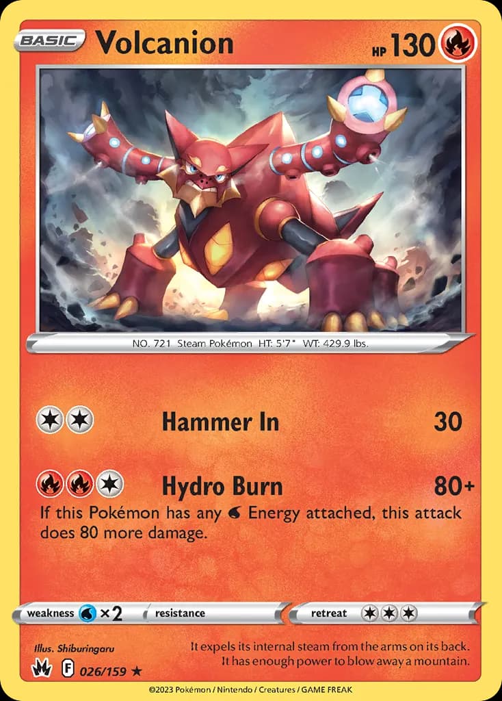 Volcanion — Crown Zenith 26 Pokémon card
