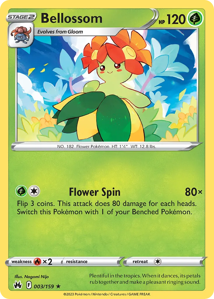 Bellossom — Crown Zenith 3 Pokémon card