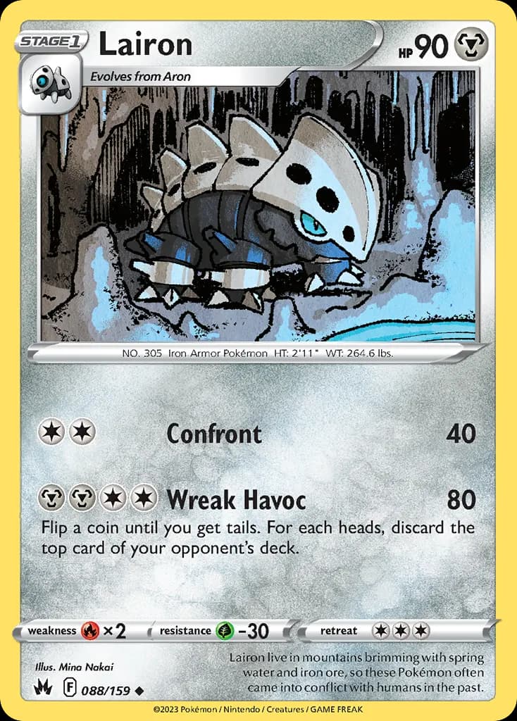 Lairon — Crown Zenith 88 Pokémon card