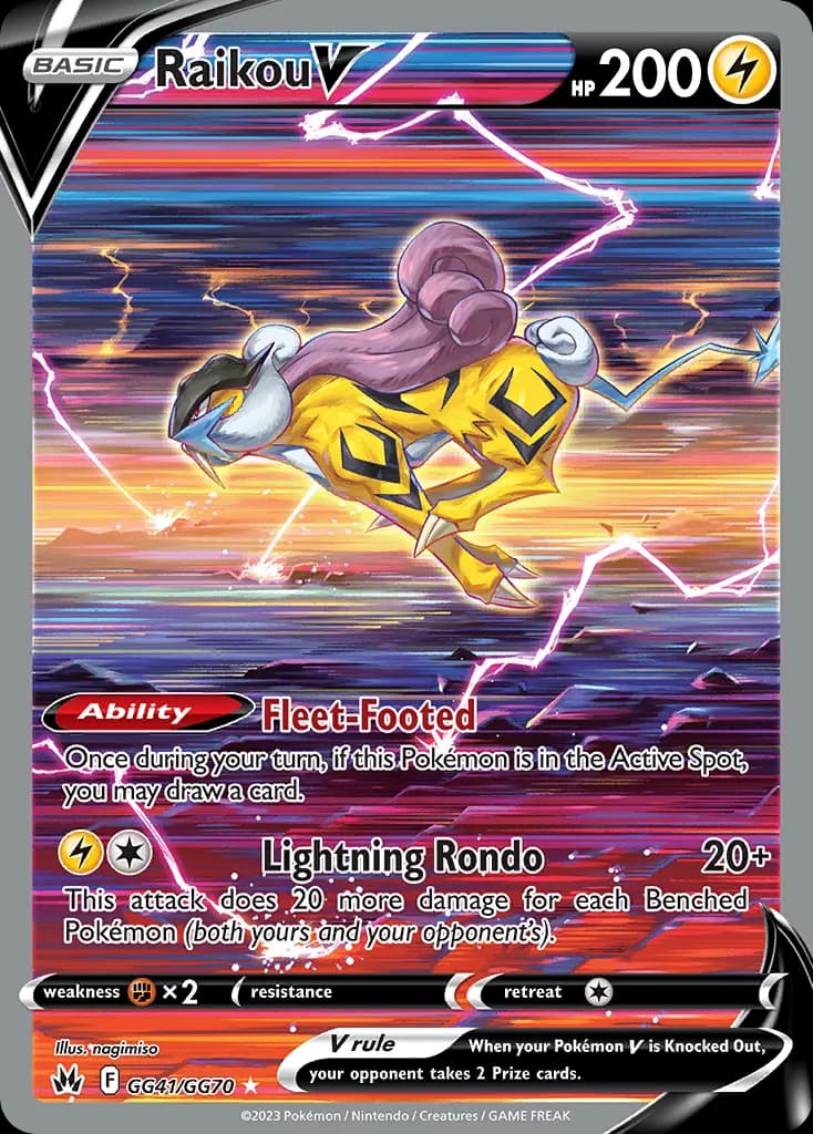 Raikou V — Crown Zenith Galarian Gallery GG41 Pokémon card