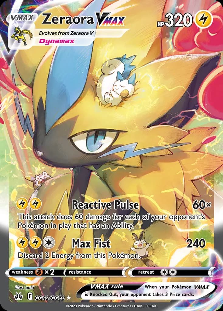 Zeraora VMAX — Cenit Supremo Galería de Galar GG42 Spanish Pokémon card