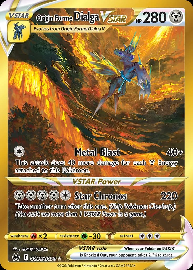 Origin Forme Dialga VSTAR — Crown Zenith Galarian Gallery GG68 Pokémon card