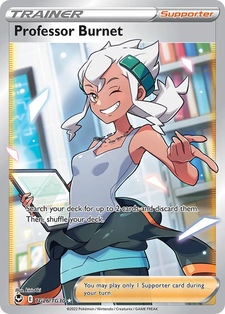 Prof. Burnett — Silberne Sturmwinde Trainer-Galerie TG26 German Pokémon card