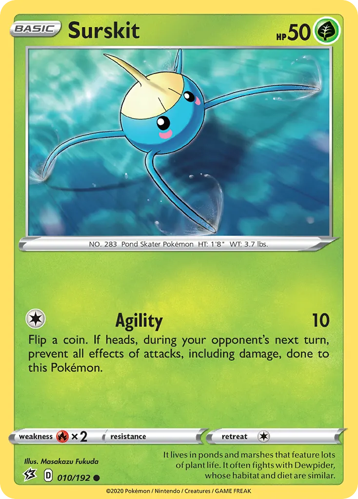 Surskit — Rebel Clash 10 Pokémon card