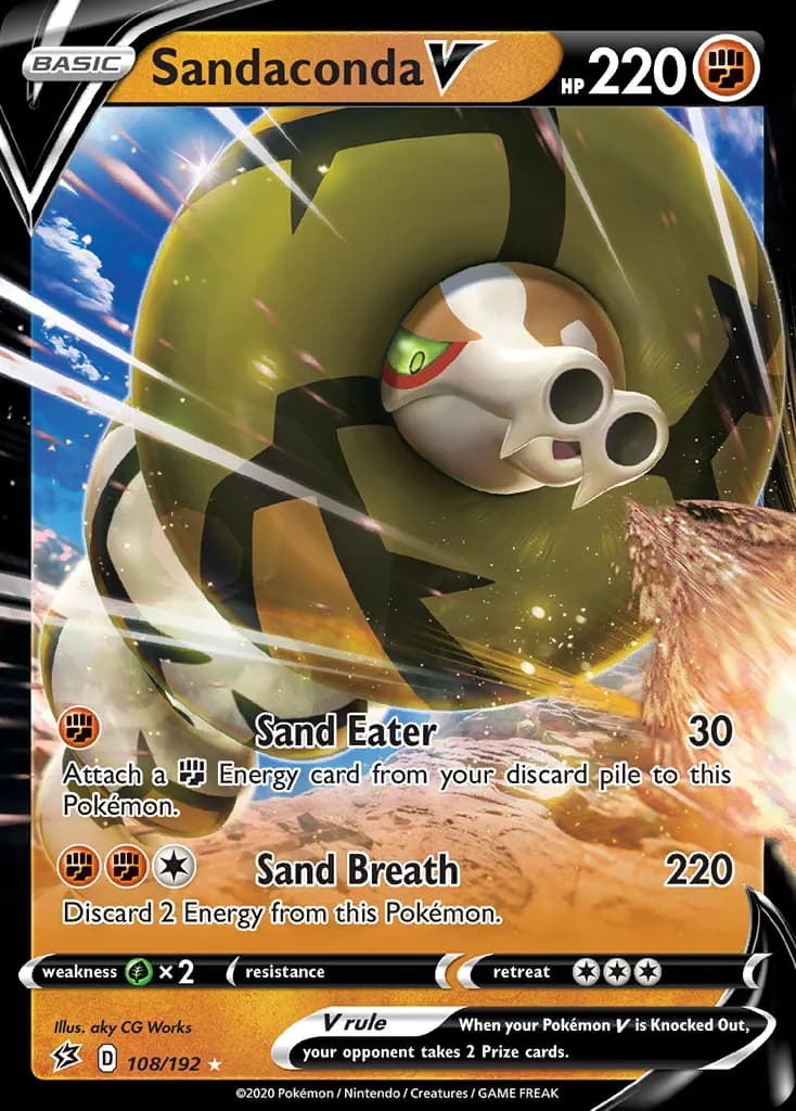 Sandaconda V — Rebel Clash 108 Pokémon card