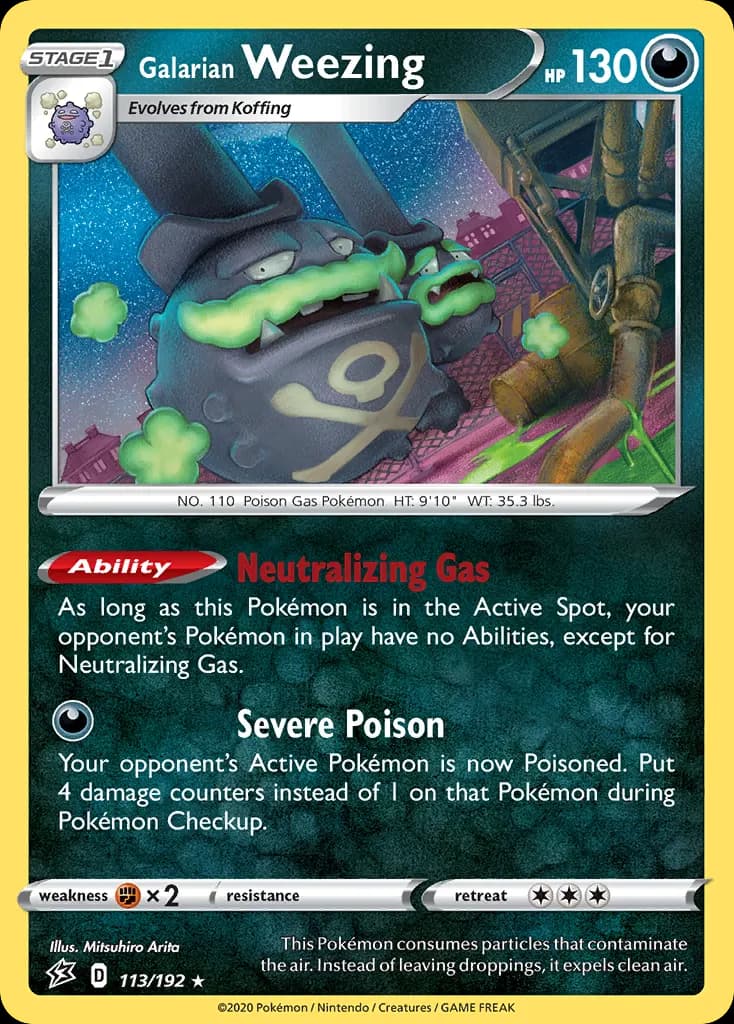 Galarian Weezing — Rebel Clash 113 Pokémon card
