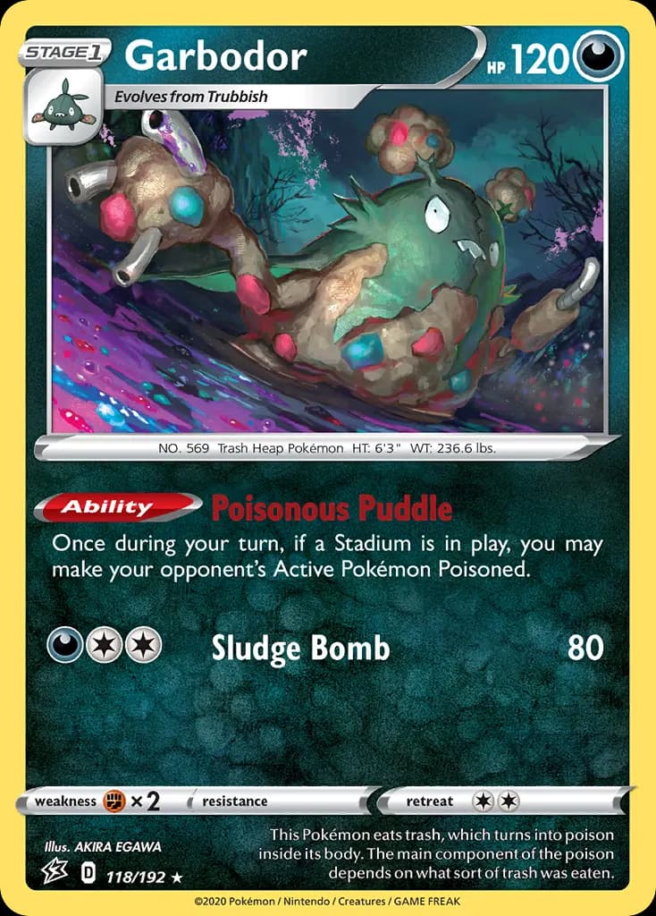 Garbodor — Rebel Clash 118 Pokémon card