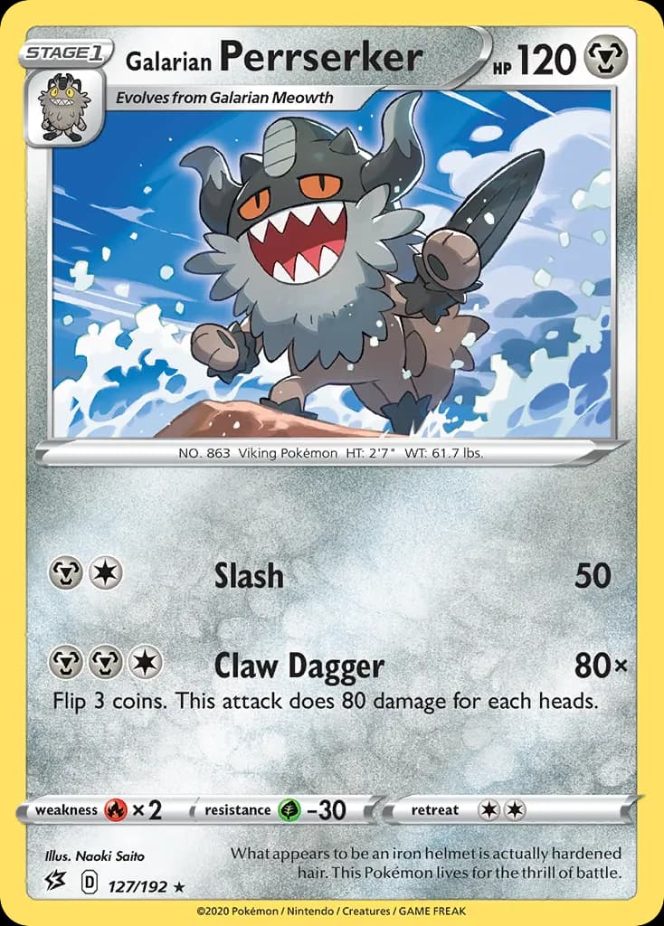 Galarian Perrserker — Rebel Clash 127 Pokémon card