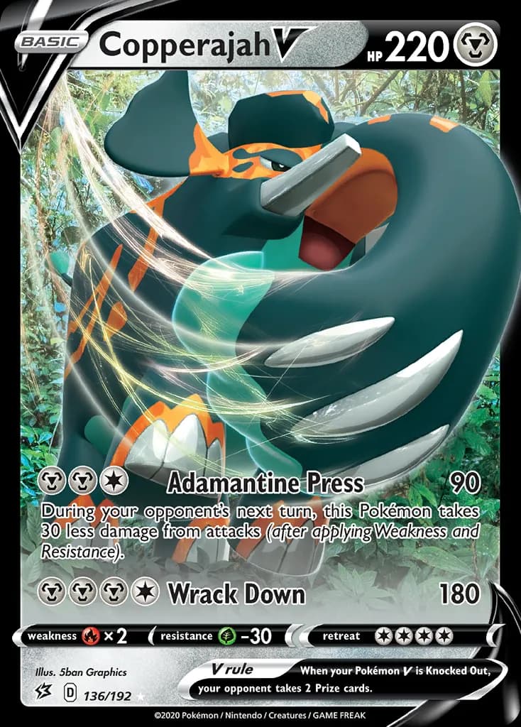 Copperajah V — Rebel Clash 136 Pokémon card