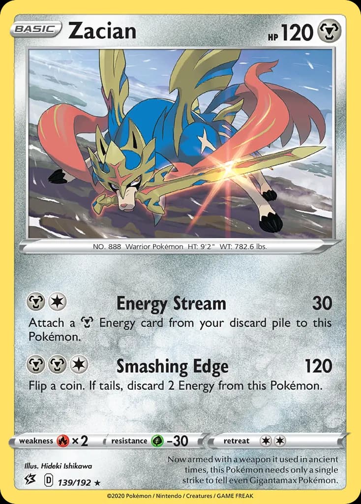 Zacian — Rebel Clash 139 Pokémon card