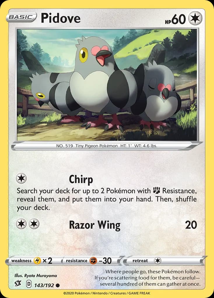 Pidove — Rebel Clash 143 Pokémon card