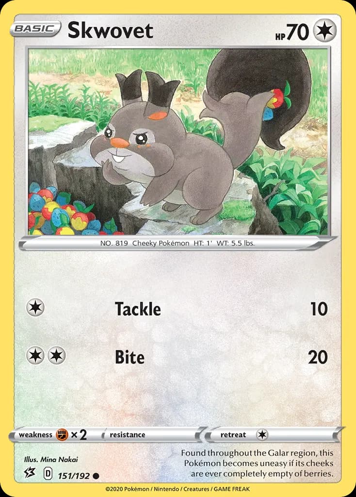 Skwovet — Rebel Clash 151 Pokémon card