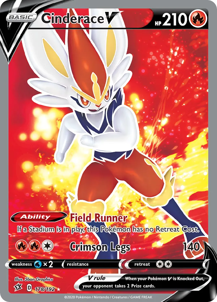 Cinderace V — Rebel Clash 178 Pokémon card