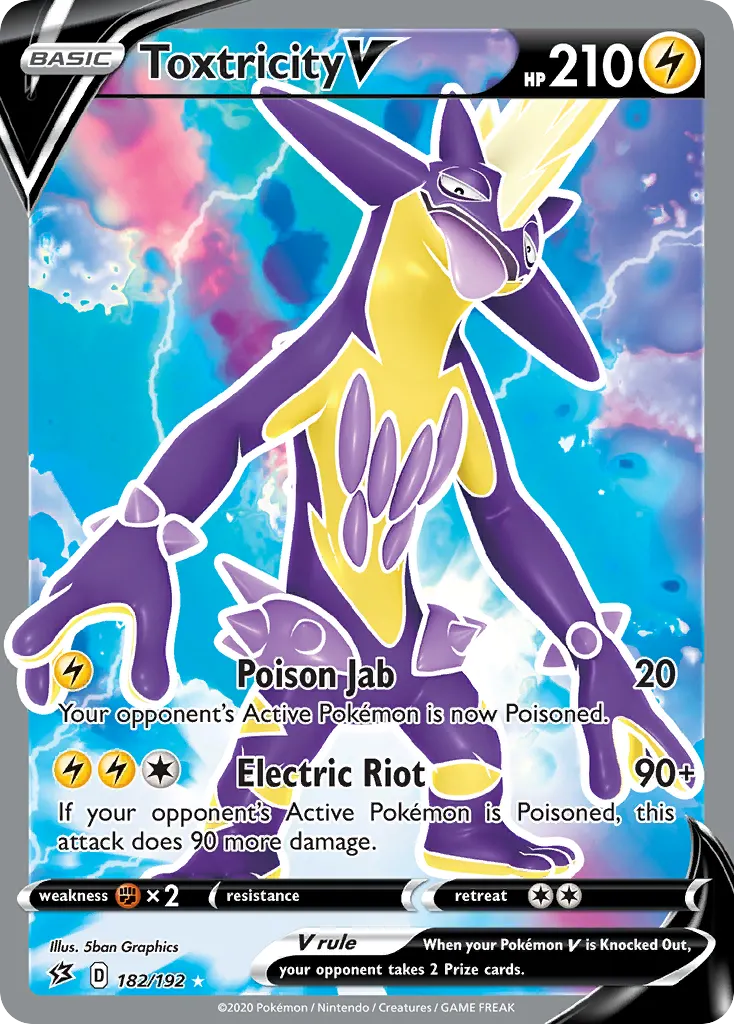 Toxtricity V — Rebel Clash 182 Pokémon card