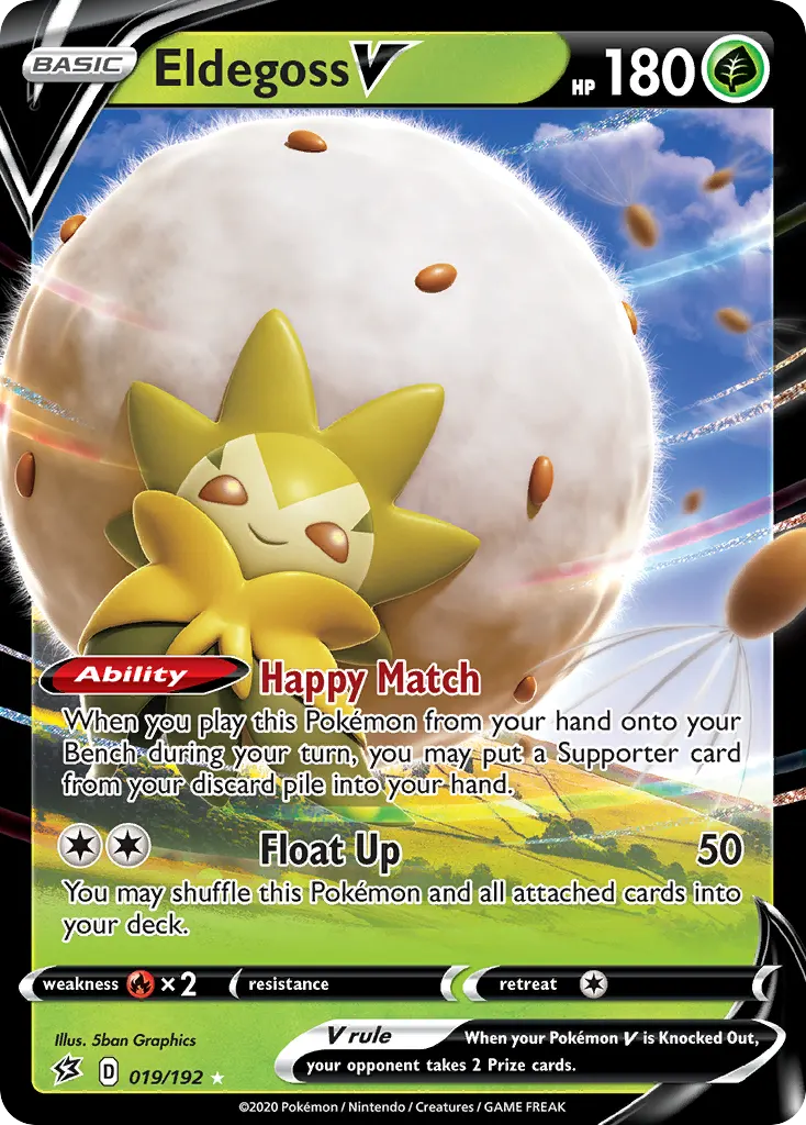 Eldegoss V — Rebel Clash 19 Pokémon card