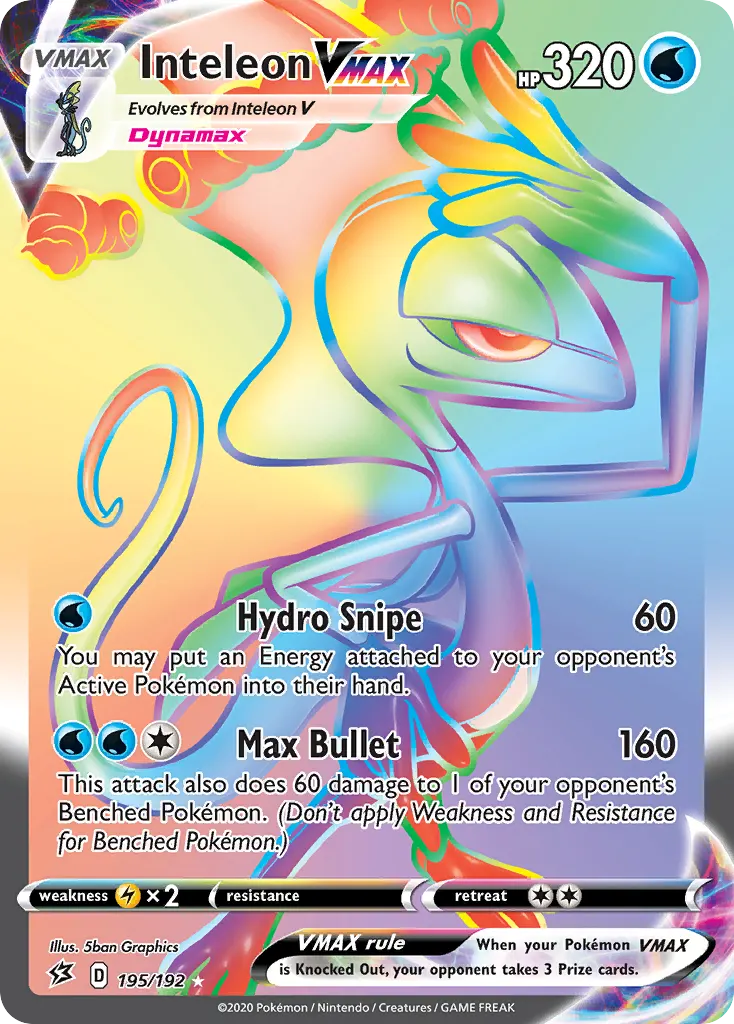 Inteleon VMAX — Rebel Clash 195 Pokémon card
