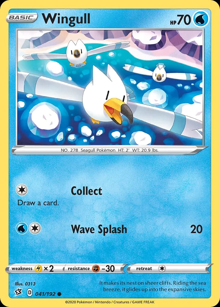 Wingull — Rebel Clash 41 Pokémon card