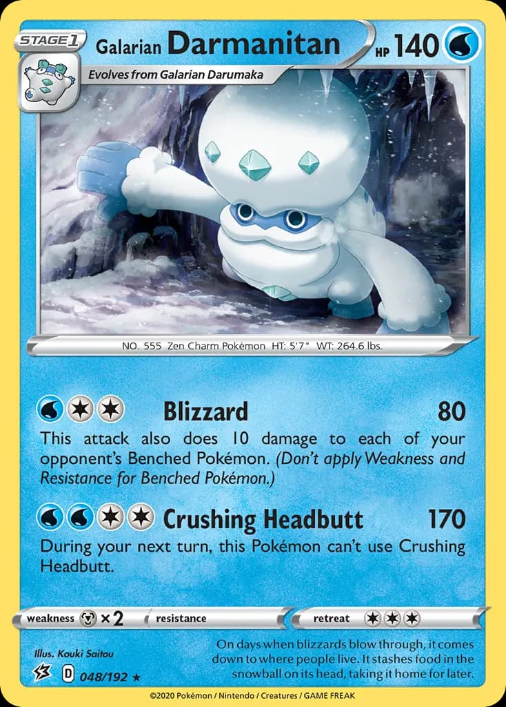 Galarian Darmanitan — Rebel Clash 48 Pokémon card
