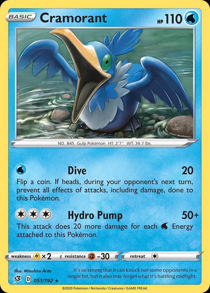 Cramorant — Rebel Clash 51 Pokémon card
