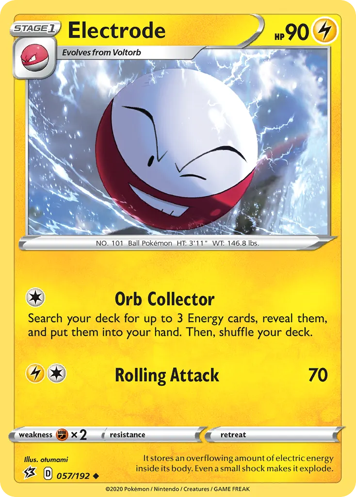 Electrode — Rebel Clash 57 Pokémon card