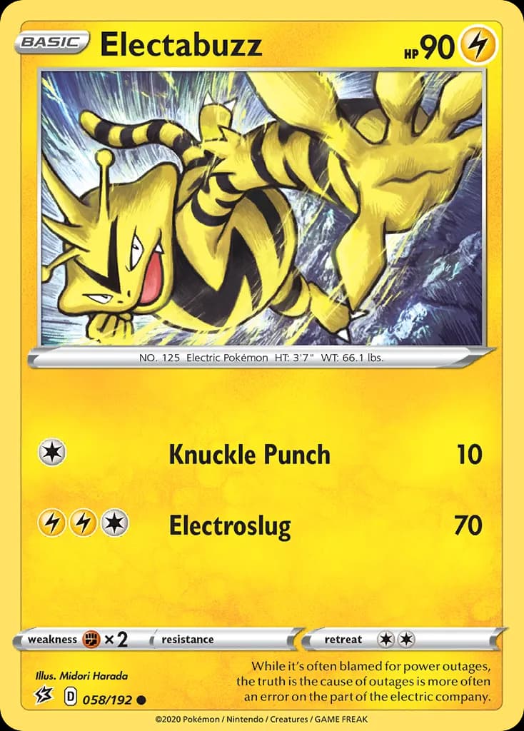 Electabuzz — Rebel Clash 58 Pokémon card