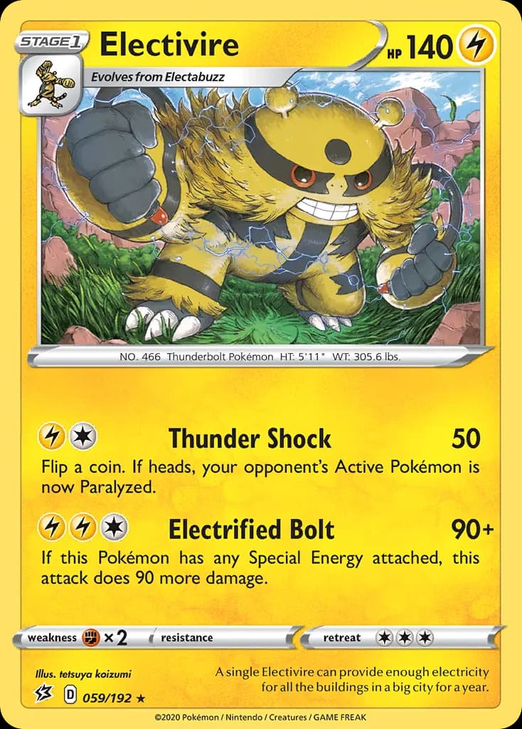 Electivire — Rebel Clash 59 Pokémon card