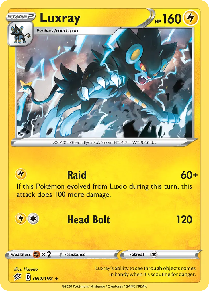 Luxray — Rebel Clash 62 Pokémon card