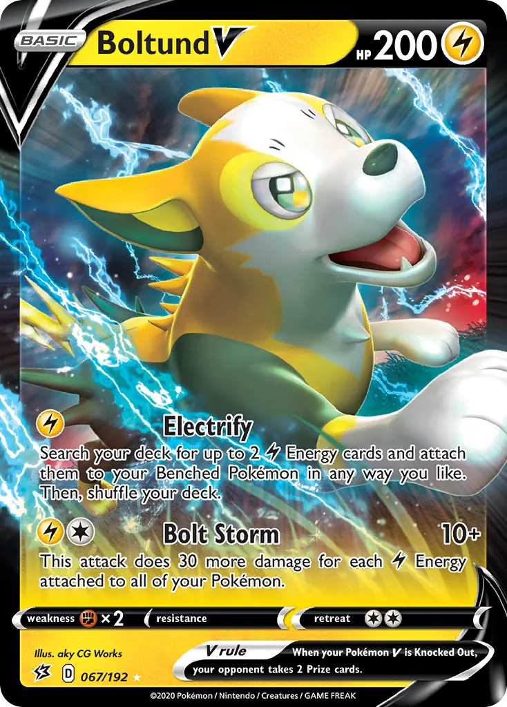 Boltund V — Rebel Clash 67 Pokémon card