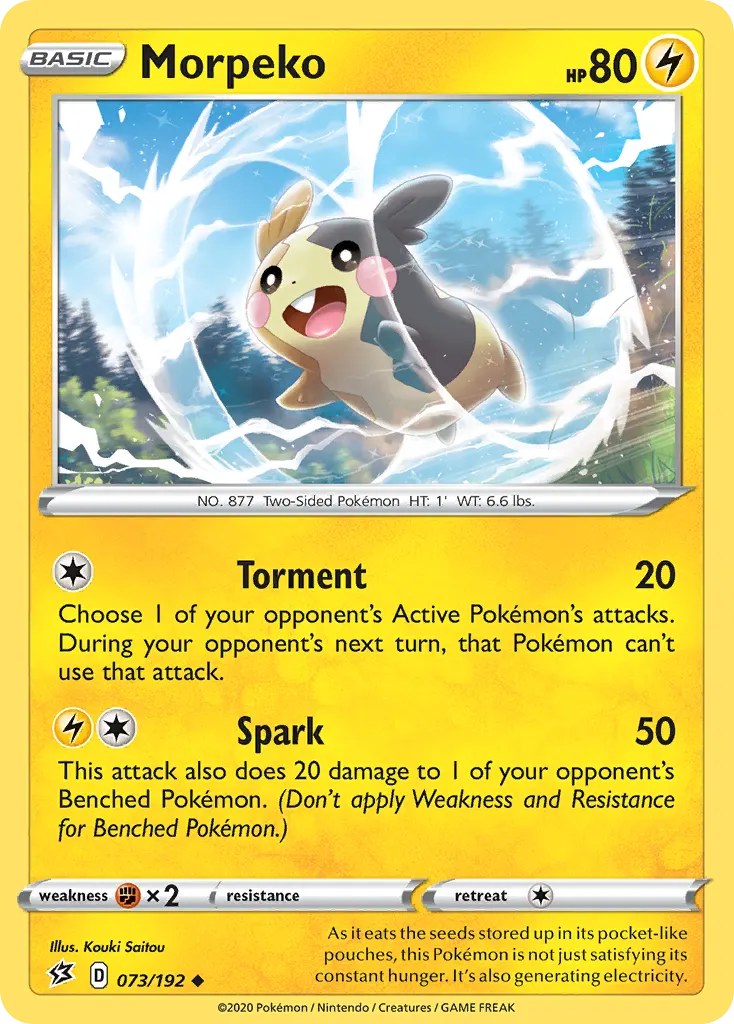 Morpeko — Rebel Clash 73 Pokémon card