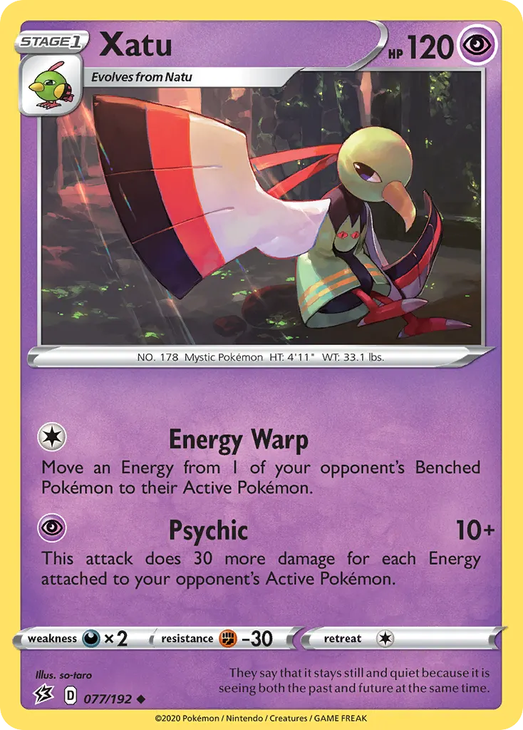 Xatu — Rebel Clash 77 Pokémon card